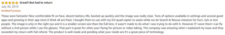 Vuzix Blade AR Amazon review