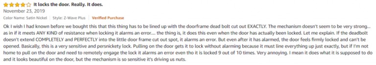Yale Assure Amazon Review 2