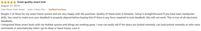 Yale Assure Amazon Review 3