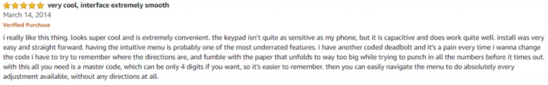 Yale Touchscreen Amazon Review 2