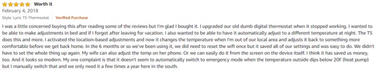 Honeywell T5 Amazon review 2