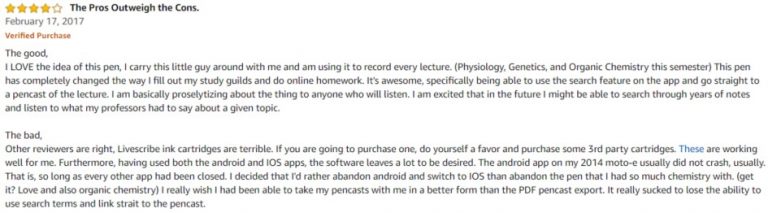 Livescribe 3 smartpen Amazon review 3