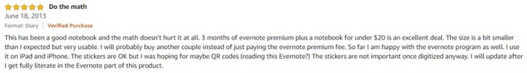 Moleskine Evernote Smart Notebook Amazon review