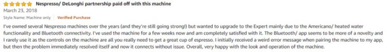 Nespresso by De'Longhi EN350G Amazon review 3