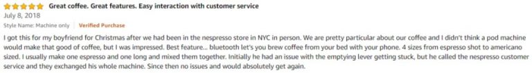 Nespresso by De'Longhi EN350G Amazon review