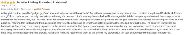 Rocketbook Fusion Smart Reusable Notebook Amazon review
