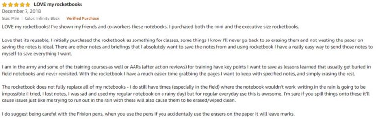 Rocketbook Mini Smart Reusable Notebook Amazon review 2
