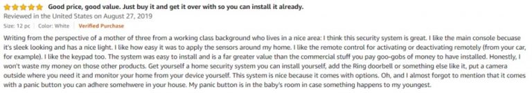 SimpliSafe Wireless Home Security System Amazon review 3