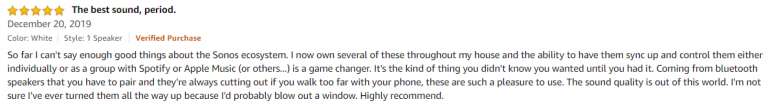 Sonos One Amazon review 3