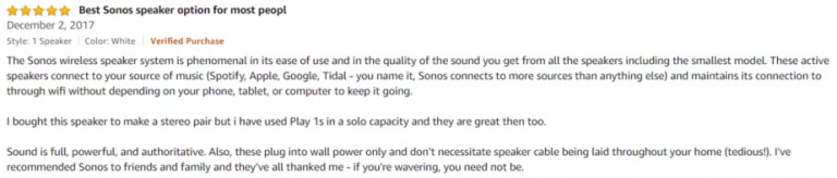 Sonos Play 1 Amazon review 2