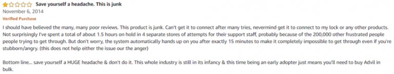 Wink Hub 1 Amazon review