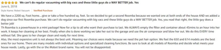 iRobot Roomba 614 Amazon review