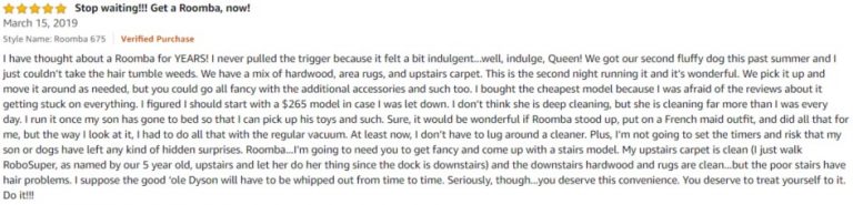 iRobot Roomba 675 Amazon review 3