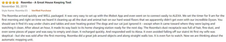 iRobot Roomba E5 Amazon review 2