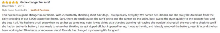 iRobot Roomba E5 Amazon review 3