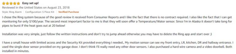Ring alarm 5 piece kit Amazon review 3