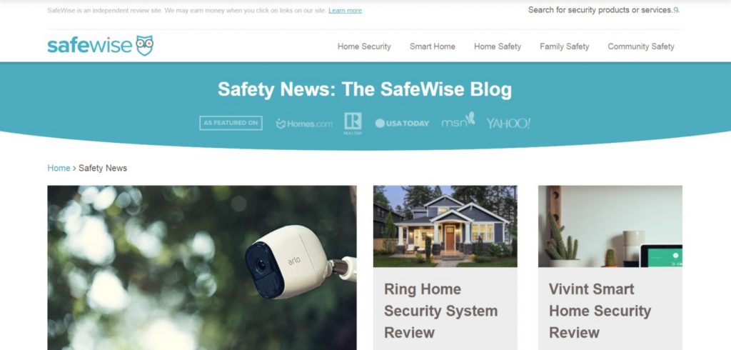 SafeWise Homepage